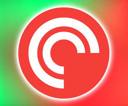 Pocket Casts logo on green and red.