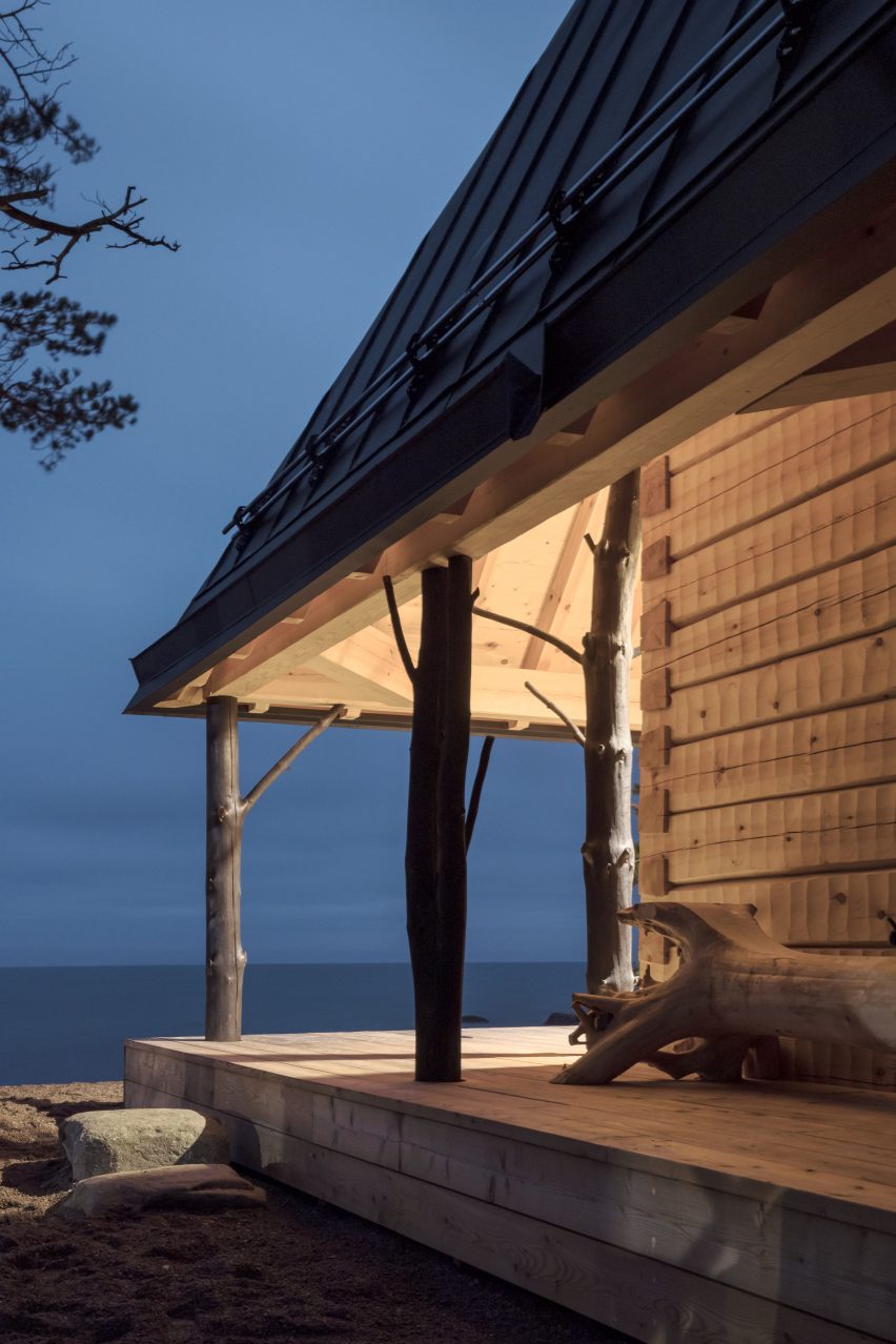 Wooden sauna in Finland
