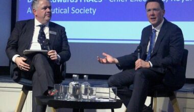 Courts (right) with Edwards during the RAeS event