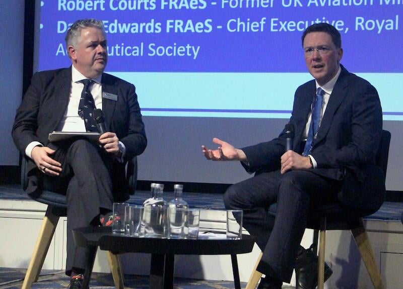 Courts (right) with Edwards during the RAeS event