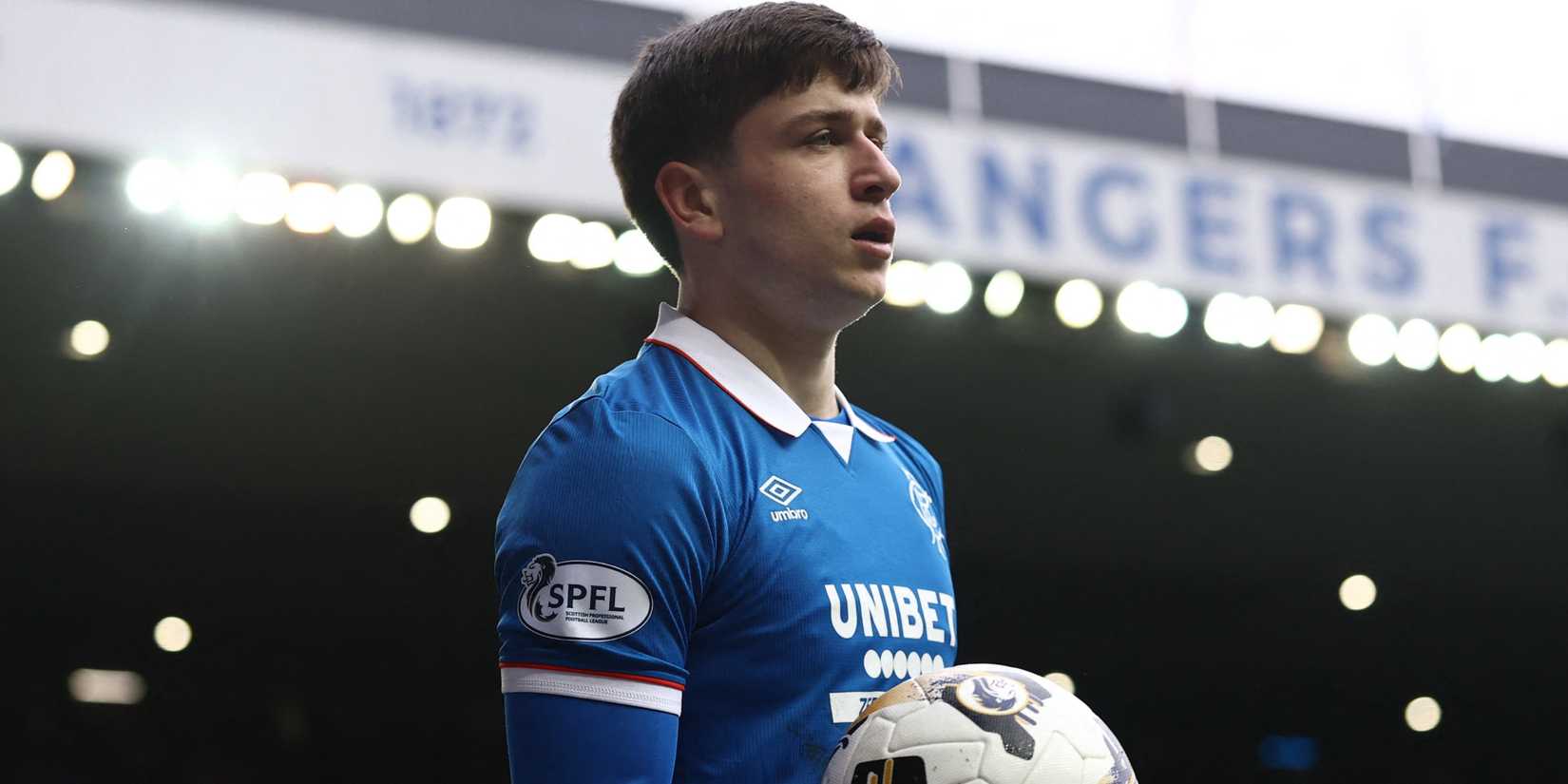 Rangers star Mikey Moore gets the ball