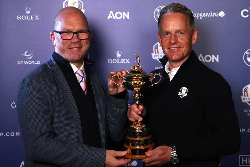 Ryder Cup Europe CEO Guy Kinnings and three-time captain Luke Donald.