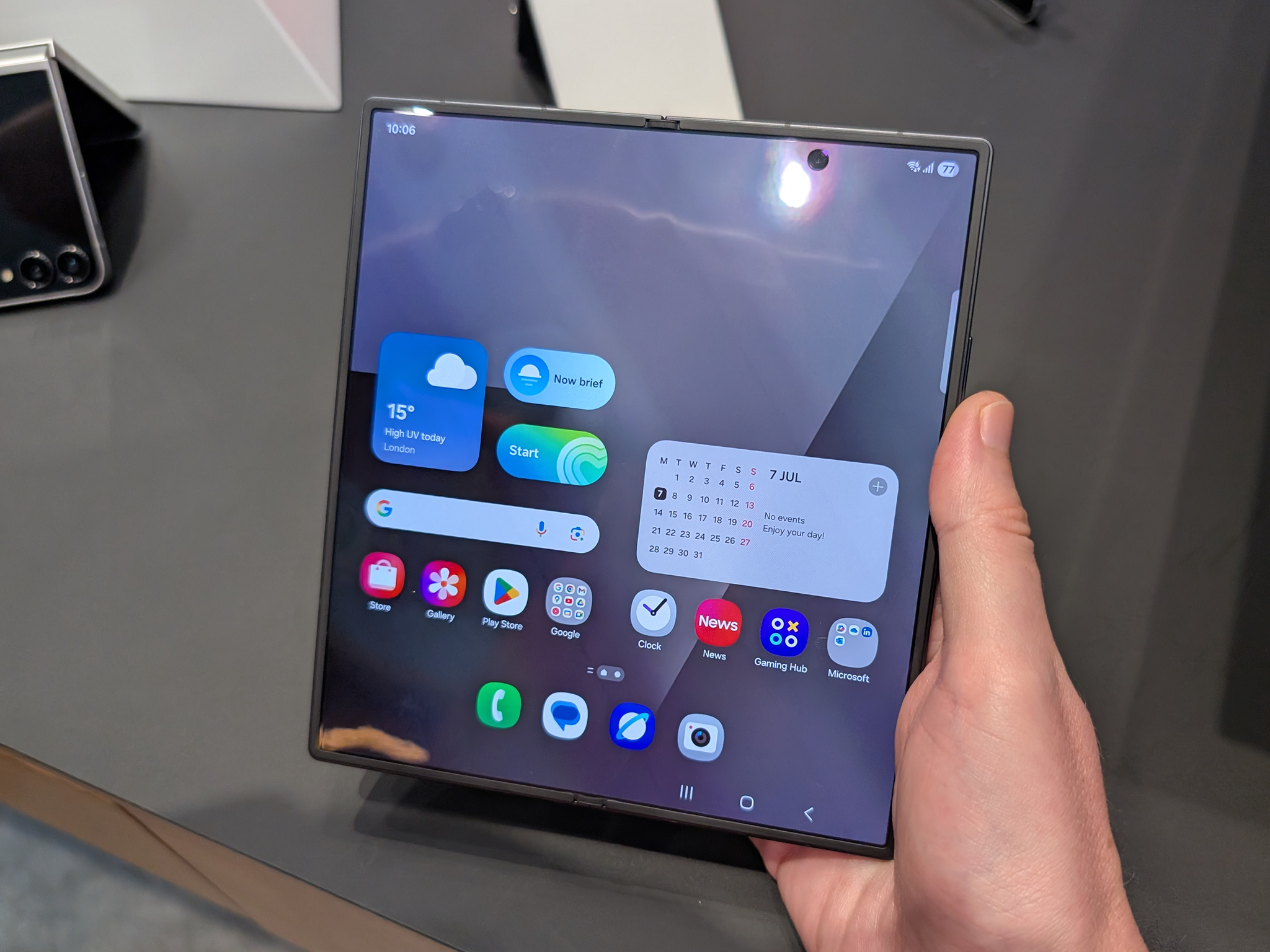 The Samsung Galaxy Z Fold 7 folds out to a square-ish aspect ratio