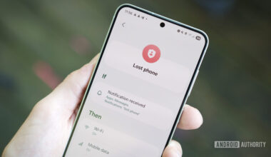 A "Lost phone" routine set up in the Samsung Routines app.