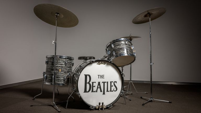 Sir Ringo Starr's first Ludwig drum kit. Pic: PA
