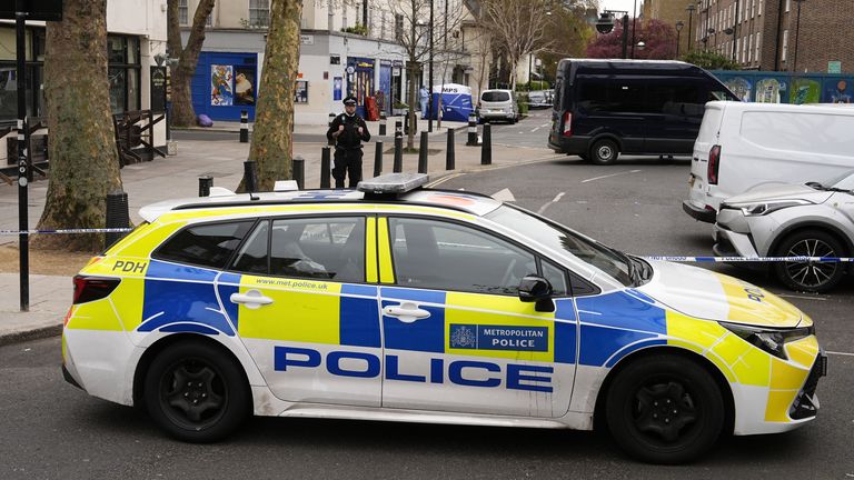 Police sealed off part of Chalton Street in Camden. Pic: PA