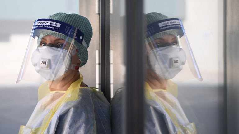 A nurse during the COVID pandemic in 2020. Pic: PA