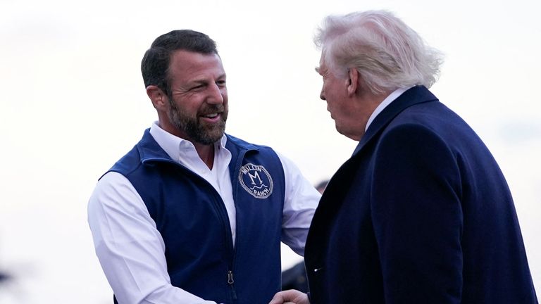 Markwayne Mullin meeting Donald Trump in Philadelphia in March last year. Pic: Reuters