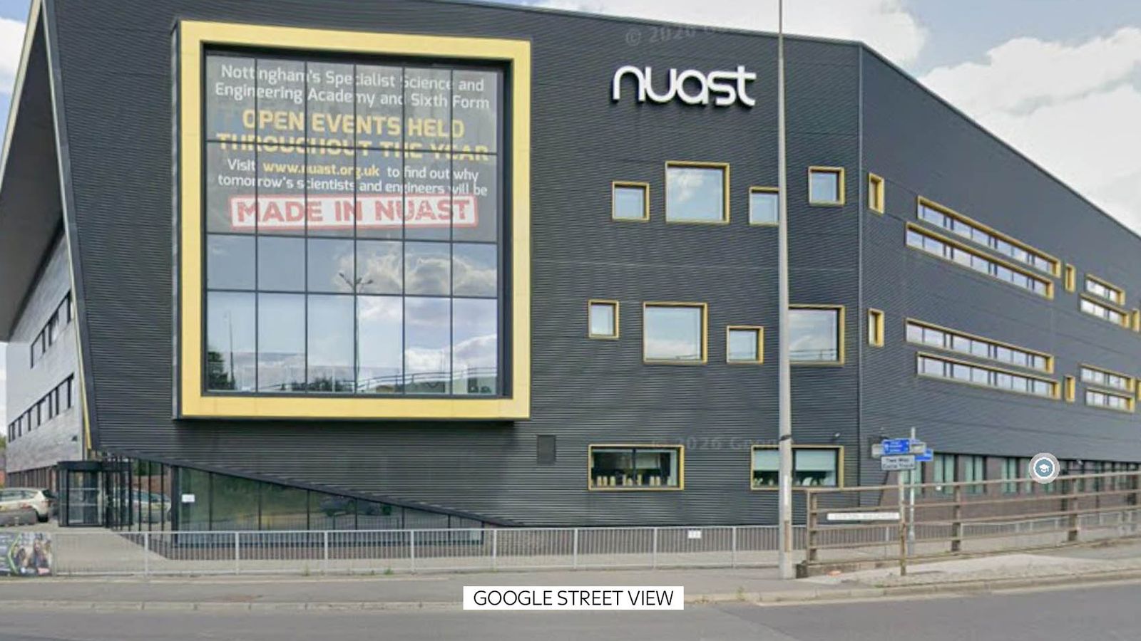 The boy was stabbed at Nottingham University Academy of Science and Technology