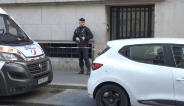 Police at the scene in Paris