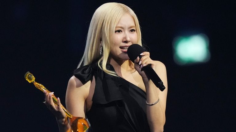 Rose wins the international artist of the year. Pic: AP