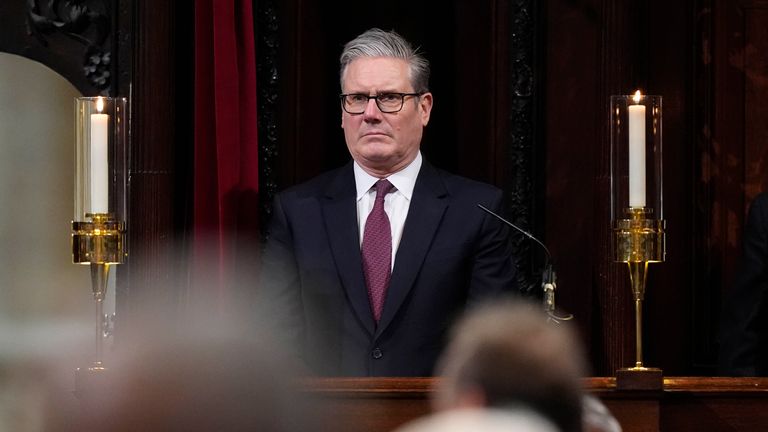 The Prince and Princess of Wales and the prime minister were at the ceremony. Pics: PA