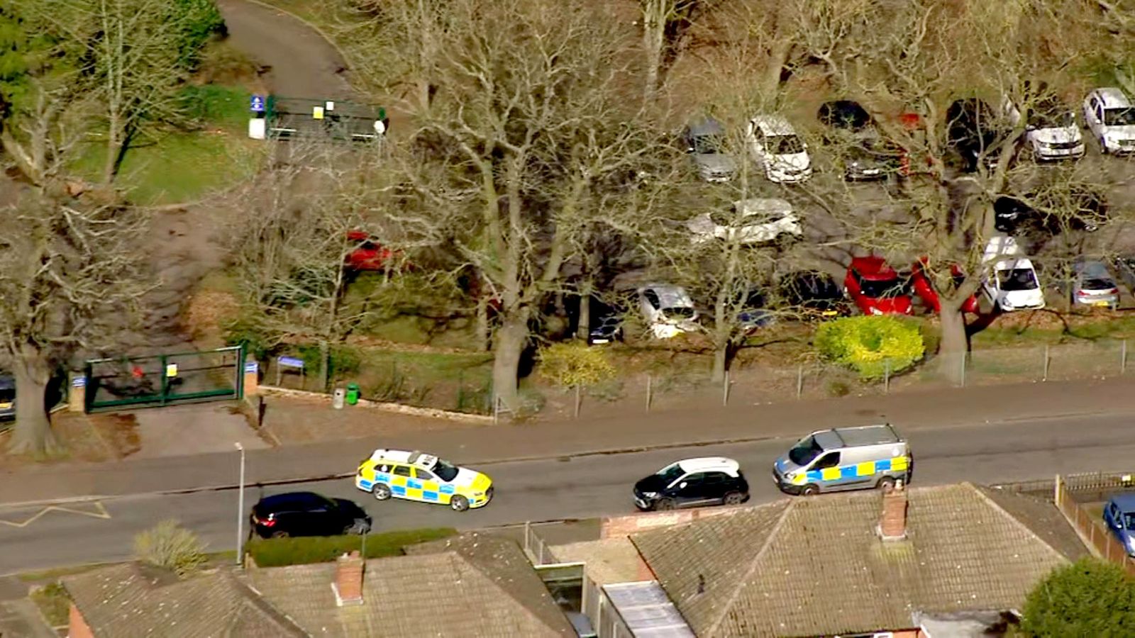 Police at the scene at Thorpe St Andrew School, near Norwich