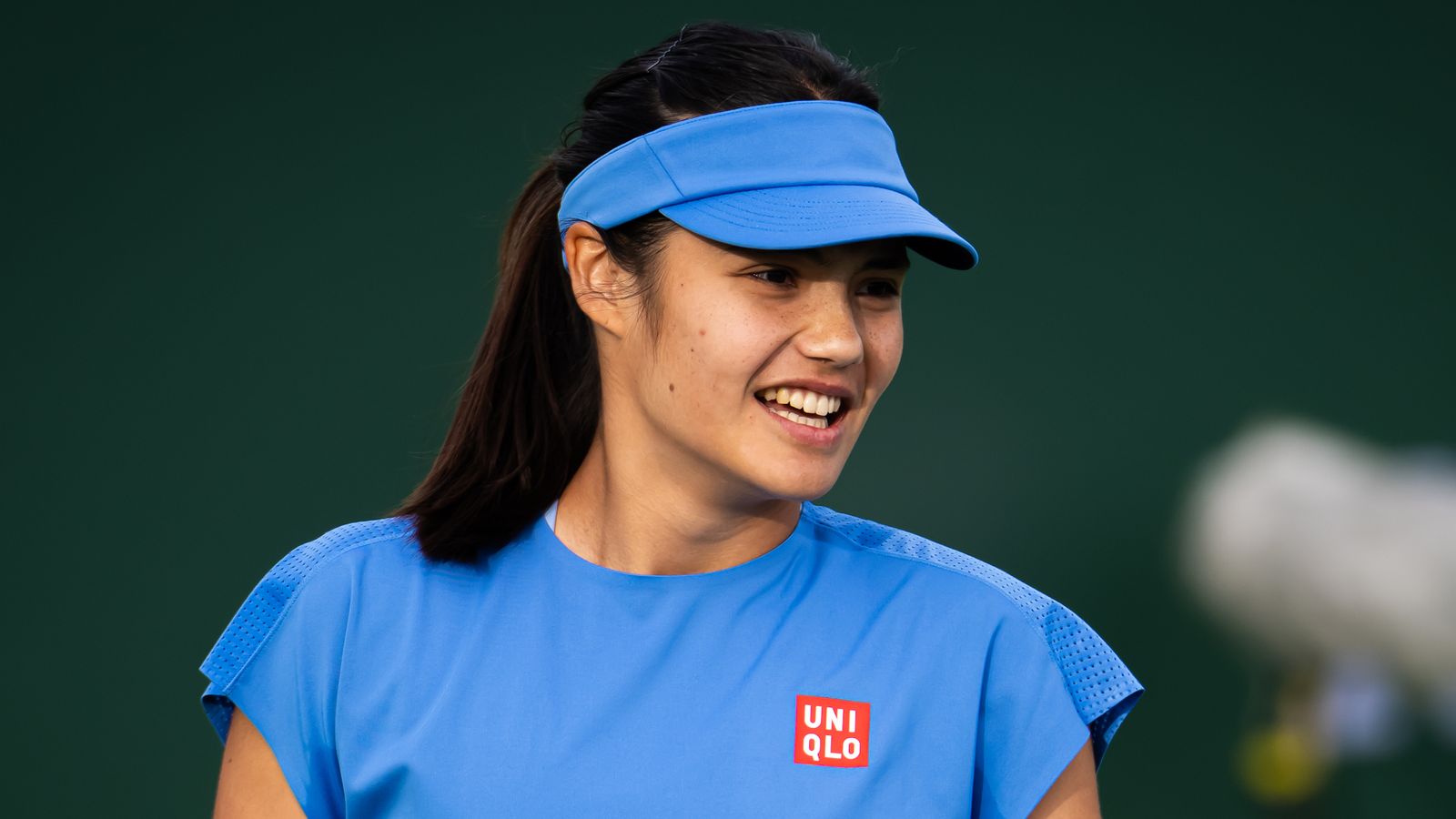 Emma Raducanu of Great Britain in action with partner Elena Gabriela Ruse of Romania against Katerina Siniakova of the Czech Republic and Ta