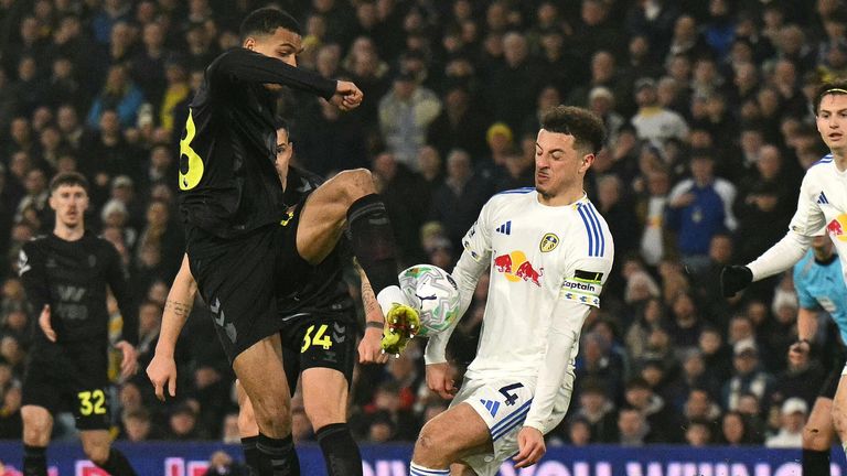 Ethan Ampadu concedes a penalty for handball against Sunderland
