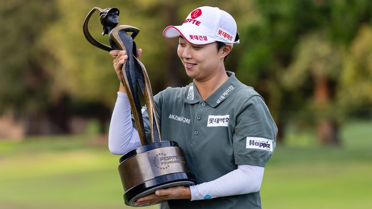 Hyo Joo Kim won the final round of the LPGA Fortinet Founders Cup (Photo by Matthew Huang/Icon Sportswire) (Icon Sportswire via AP Images)
