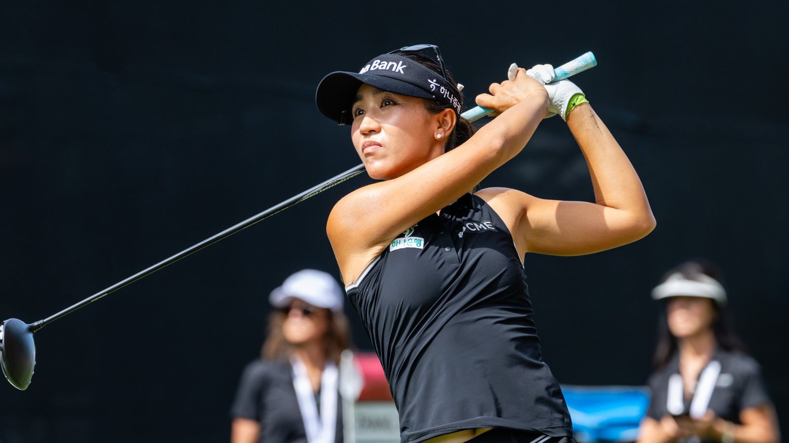 MENLO PARK, CA - MARCH 21: Lydia Ko of New Zealand tees off on the 18th hole during the third round of the LPGA Fortinet Founders Cup on March 21, 2026 at Sharon Heights Golf & Country Club in Menlo Park, CA. (Photo by Matthew Huang/Icon Sportswire) (Icon Sportswire via AP Images)
