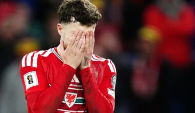 Wales' Neco Williams reacts after missing his penalty in the shoot-out