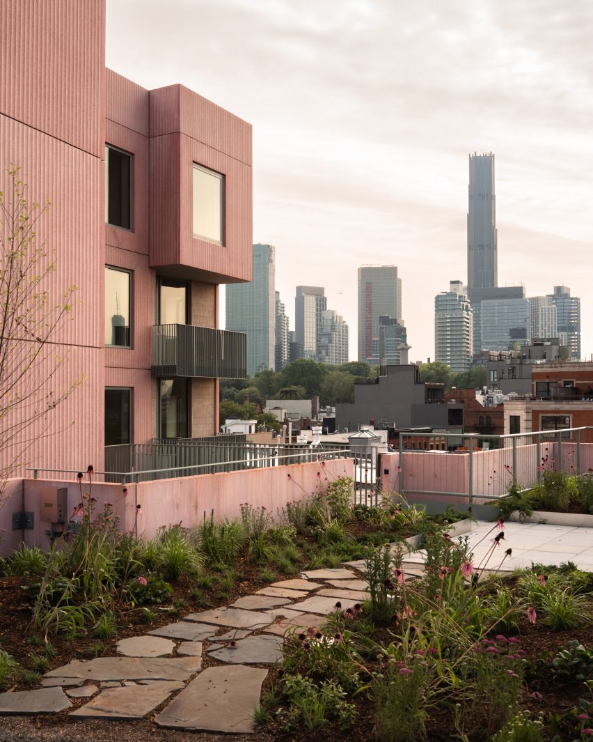 SO-IL pink concrete building in Brooklyn