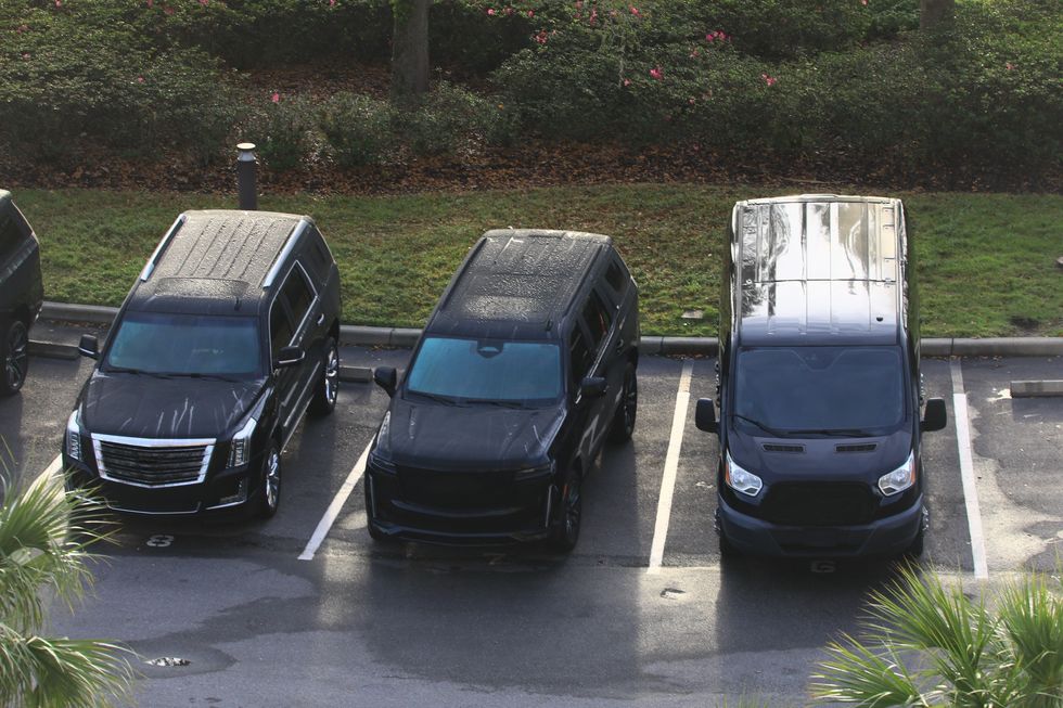 SUVs parked in parking bays