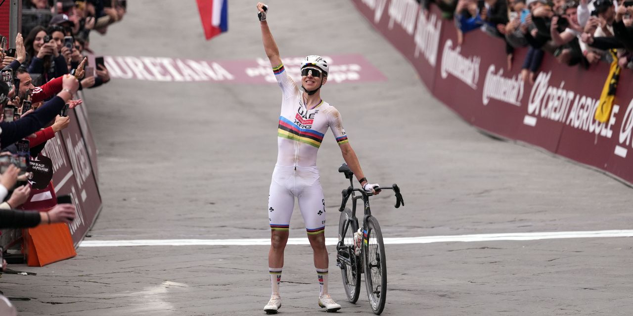 Tadej Pogačar wins Strade Bianche 2026