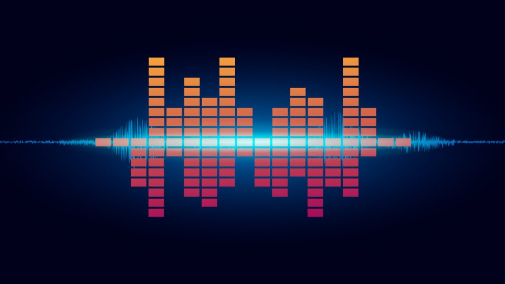 line soundwave abstract background with voice music technology