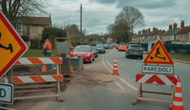 Temporary road closure signs