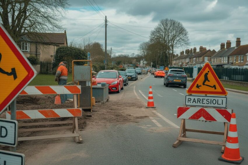 Temporary road closure signs