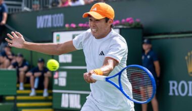 Learner Tien defeats Adam Walton on Friday in Indian Wells.