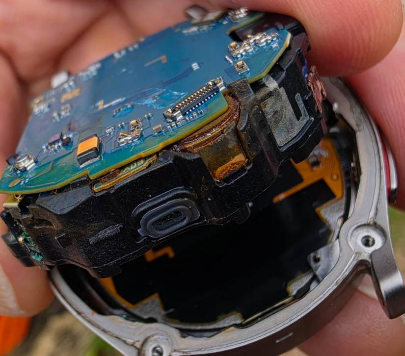 More internal water damage on a Galaxy Watch 5 Pro.