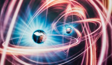 An atom surrounded by a magnetic field.