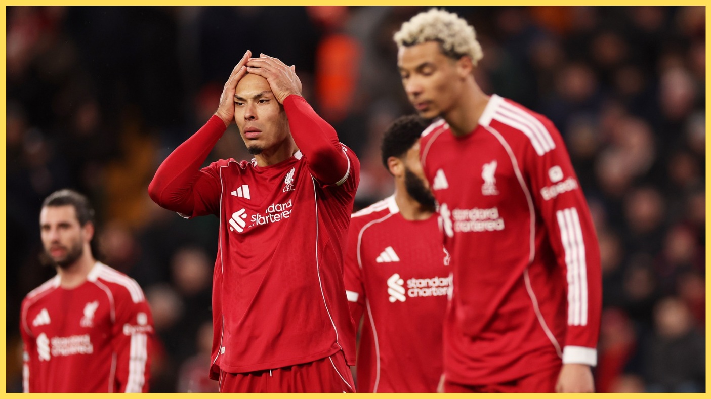 Virgil van Dijk and Hugo Ekitike react as Liverpool drop points at home to Spurs