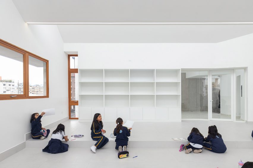 Interior of the Visual Arts Building at the Cardinal Spellman Salesian Bilingual School in Quito