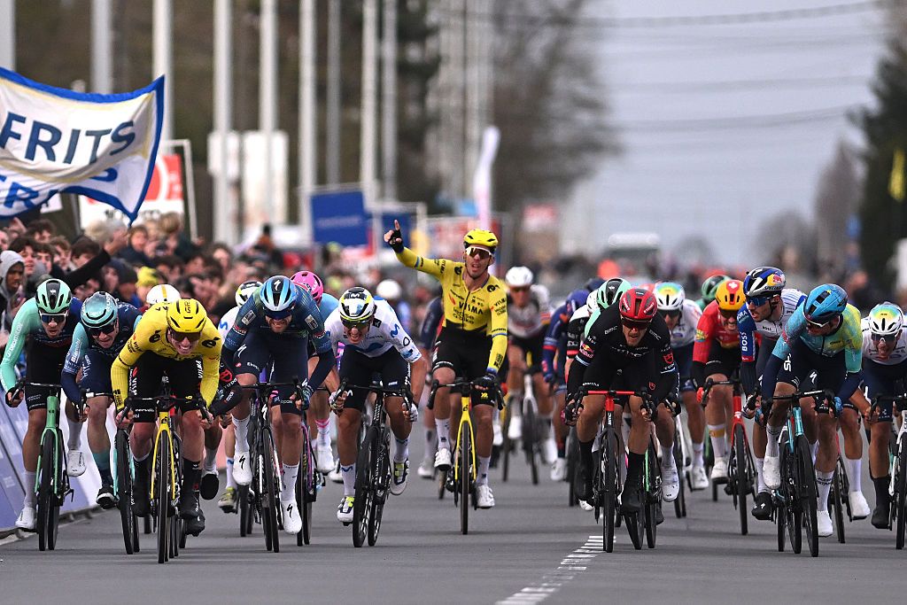 KUURNE, BELGIUM - MARCH 01: A general view of Matthew Brennan of Great Britain and Team Visma