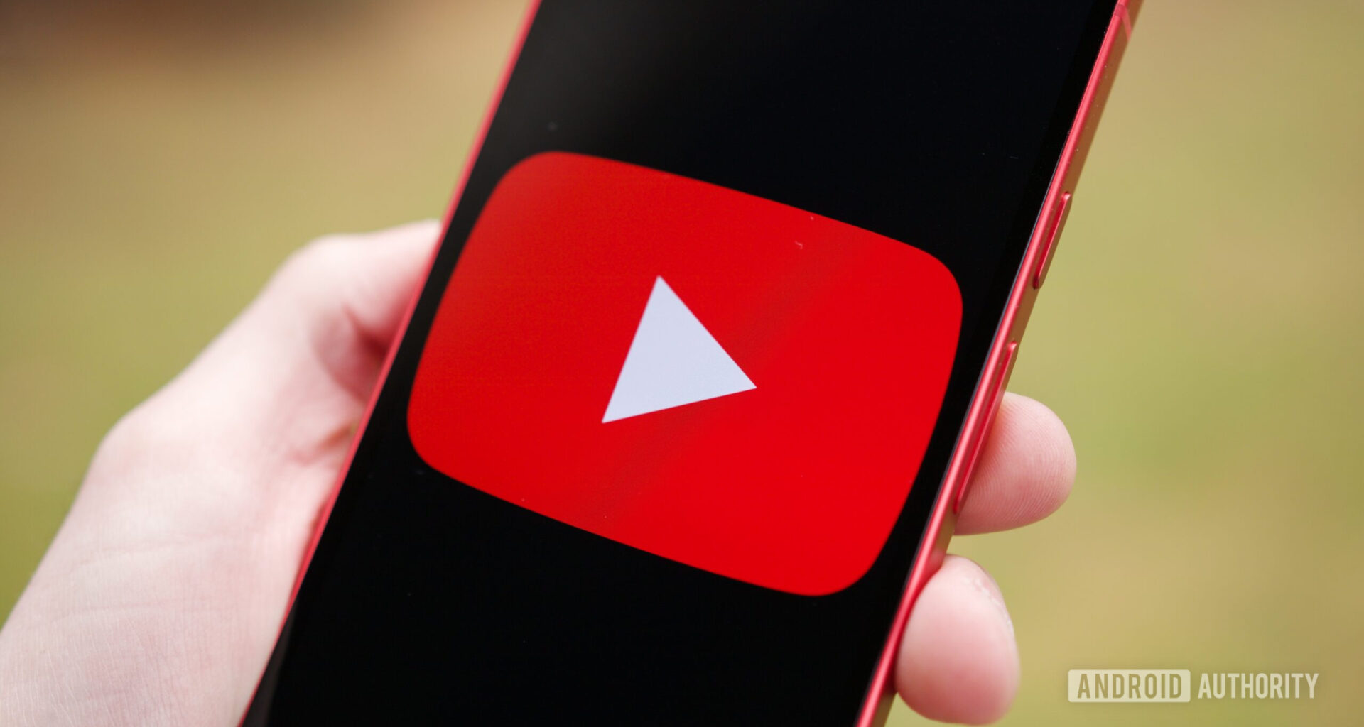 The YouTube logo displayed on a Pixel 10a.