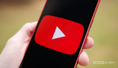 The YouTube logo displayed on a Pixel 10a.