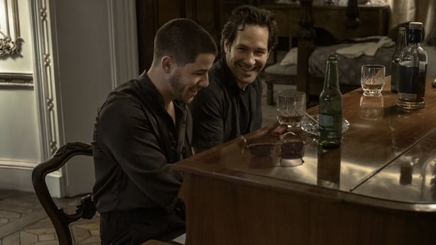 Nick Jonas as Danny and Paul Rudd as Rick in Power Ballad. Photo Credit: David Cleary