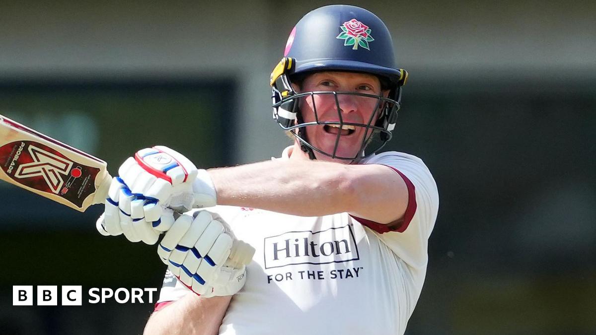 Left-hander Keaton Jennings playing a pull shot for Lancashire against Gloucestershire