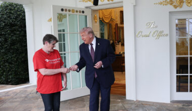 Trump’s McDonald’s stunt with DoorDash grandma sparks backlash over US healthcare costs