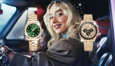 In the “House Tour” video, Sabrina Carpenter is stacking seven blingy Omegas