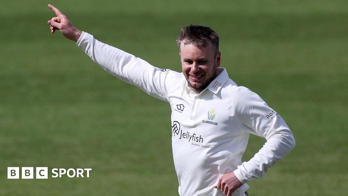 Mason Crane celebrates a wicket for Glamorgan against Yorkshire