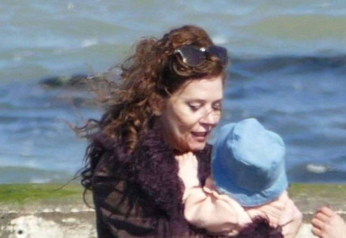 Award-winning actress pictured filming on dystopian Margate beach set