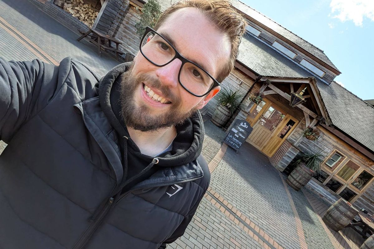 Matt outside the Crown Wharf in Stone
