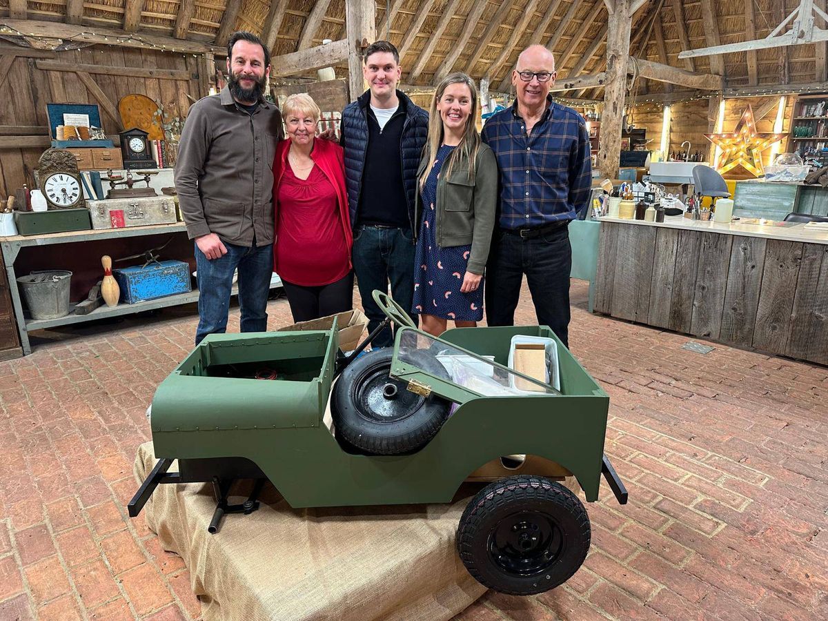 The Repair Shop s14,09-04-2025,It's our job to finish what Brian Started,13 It's our job to finish what Brian Started,Dominic Chinea, Anne Curry, Paul Curry, Michelle Lane, Mark Stuckey,Motorised Jeep arrival.,Ricochet Ltd ,Ricochet Staff