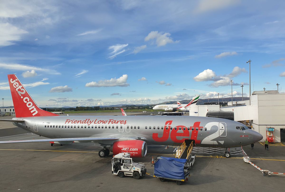 Jet2 flight stationary at airport generic