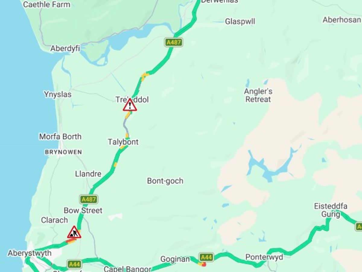 Location of the crash on the A487