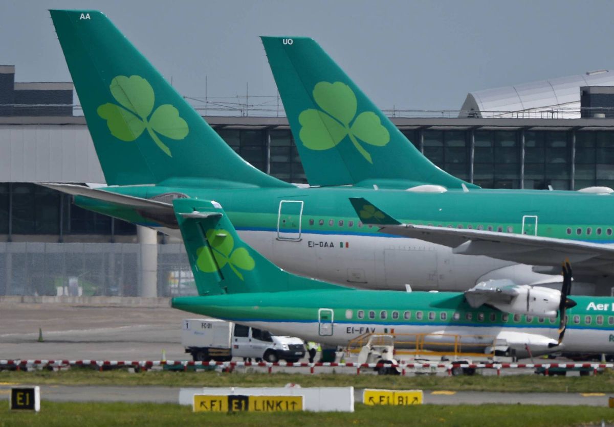 File photo dated 30/05/14 of Aer Lingus planes at Dublin Airport.