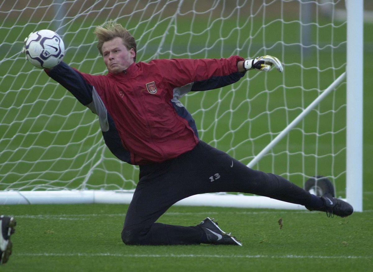 Alex Manninger Goalkeeper of Arsenal, Dec 2000
at training