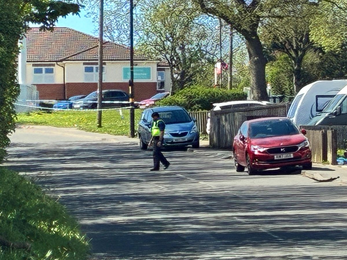 Police at the scene on Frankley Beeches Road