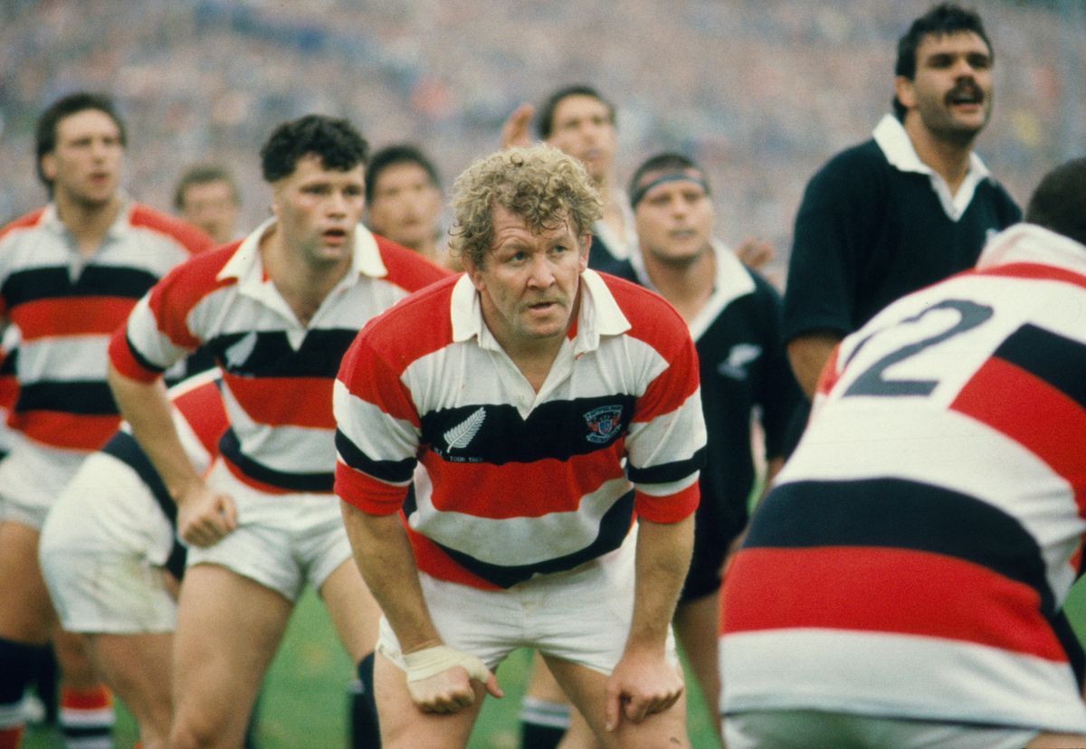 Pontypool prop Graham Price pictured playing for Pontypool against New Zealand in 1989